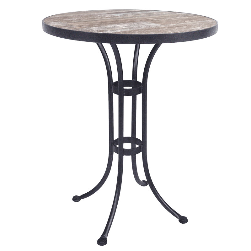 Outdoor Round Counter Table, 30" W x 30" L x 38.5" H, Graphite, Venice Beach