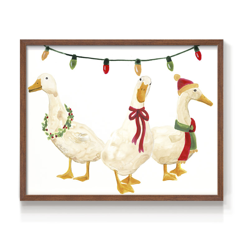 «Merry Quackmas I», reproduction encadrée, Noyer, H 22 po x l 28 po
