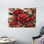 Winston Porter Leopard Wall Hanging Tapestry Red Roses Swirls Wild Cat Vermilion Caramel Beige-739125504