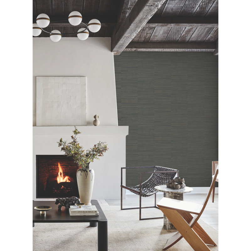 Abstract Metallic Wallpaper Roll, Charcoal