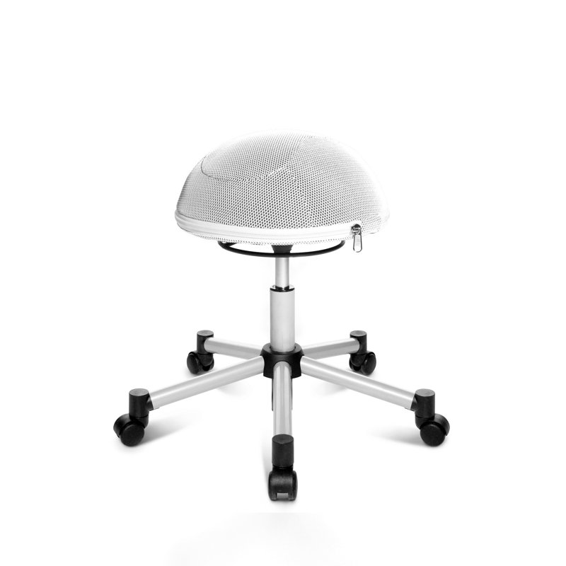 Adjustable Height Lab Stool, White