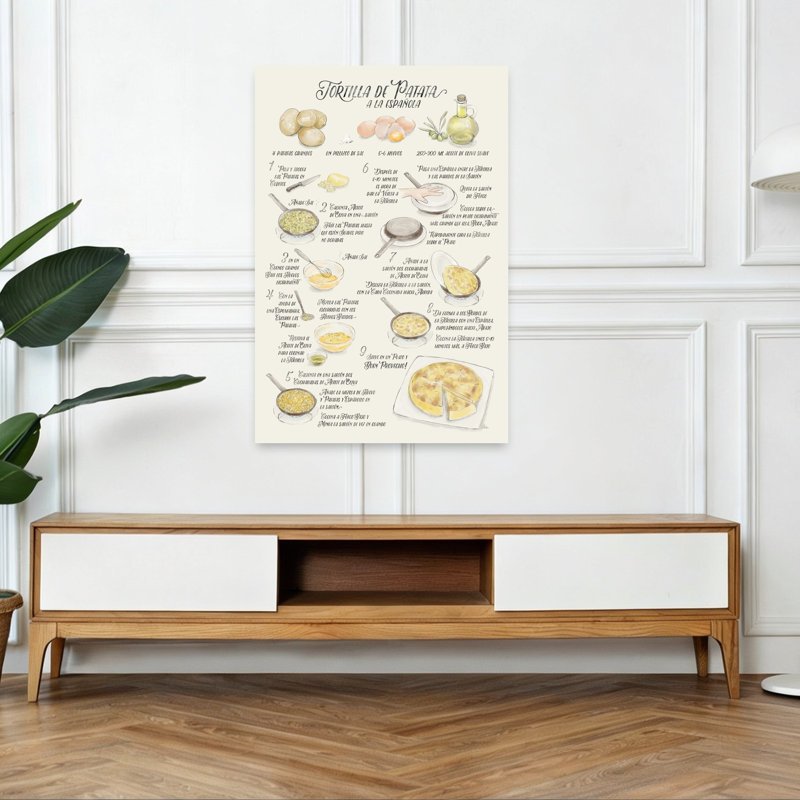 Reproduction d'art mural classique de tortilla espagnole classique, H 48 po x l 32 po