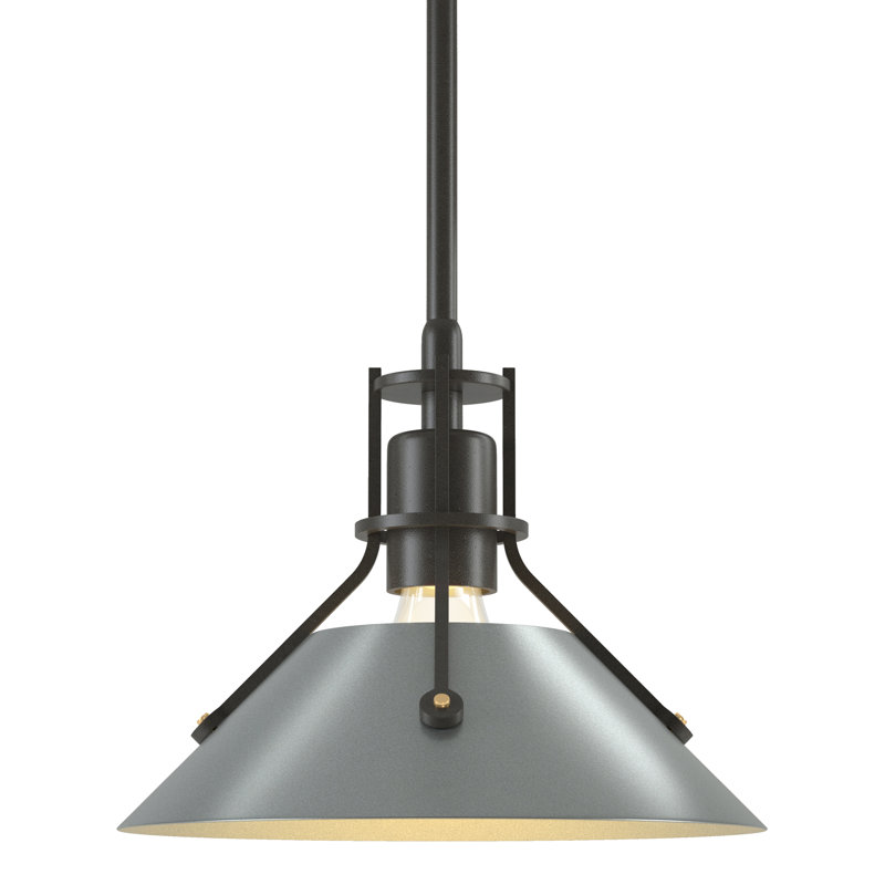 Henry 1 - Light Single Cone Pendant, Dark Smoke, Vintage Platinum