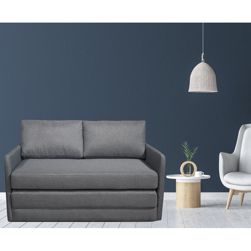 Millsaps Upholstered 51'' Sleeper Sofa, Dark Gray Polyester Blend