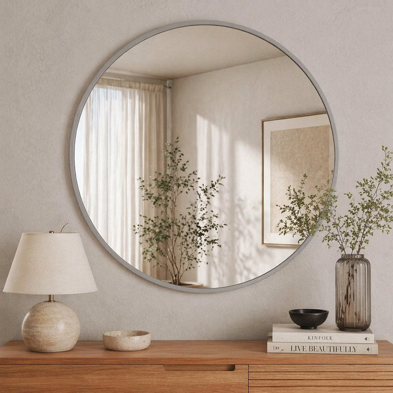 Miroir mural pour salle de bain, L 39 po, Silver