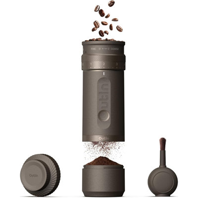 Outin Fino Portable Electric Coffee Grinder,adjustable Coffee Bean Grinder With 28 Setting, Auto-stop, One-button Burr