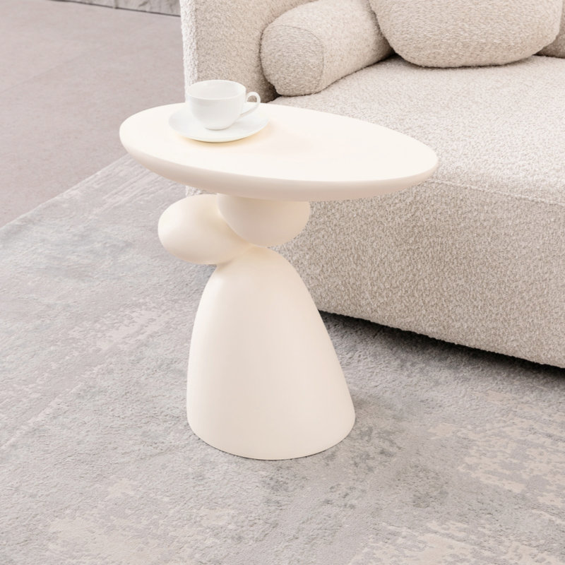 Table basse avec décoration, Blanc laiteux