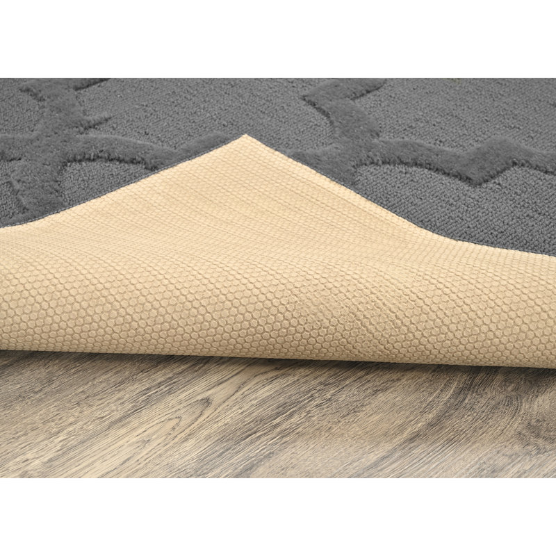 Tapis gris à motif géométrique Nasturtium, Rectangulaire 3 pi x 5 pi