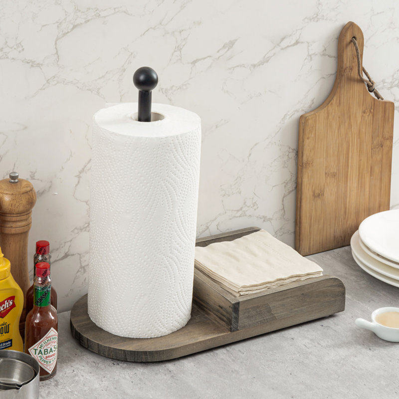 Metal and Wood Napkin Holder