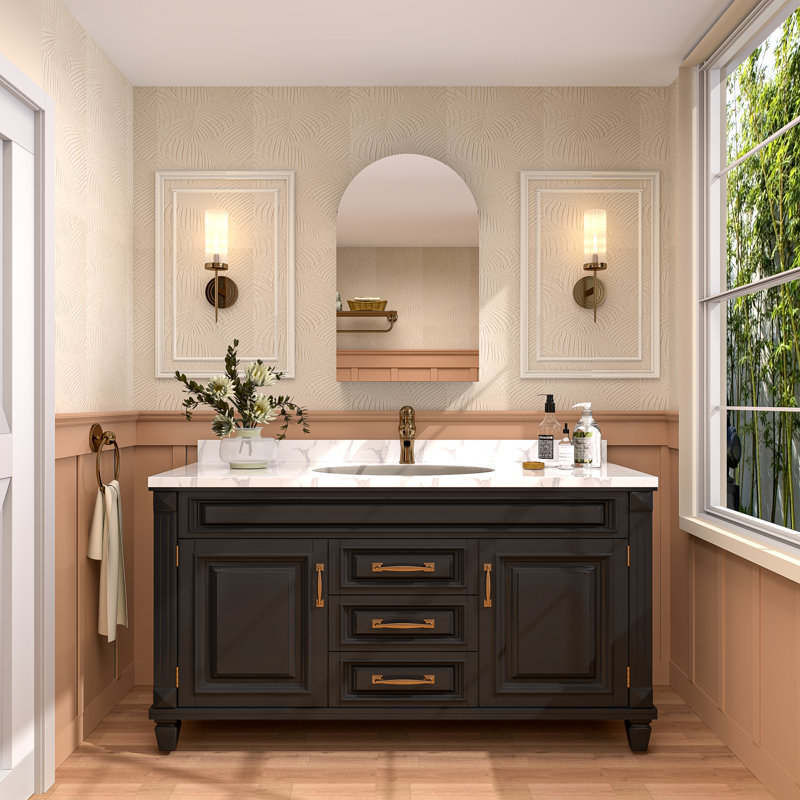Recessed & Surface Mount Medicine Cabinet With Arch Mirror, Adjustable Shelves And Soft-close Buffer Hinges, Arched
