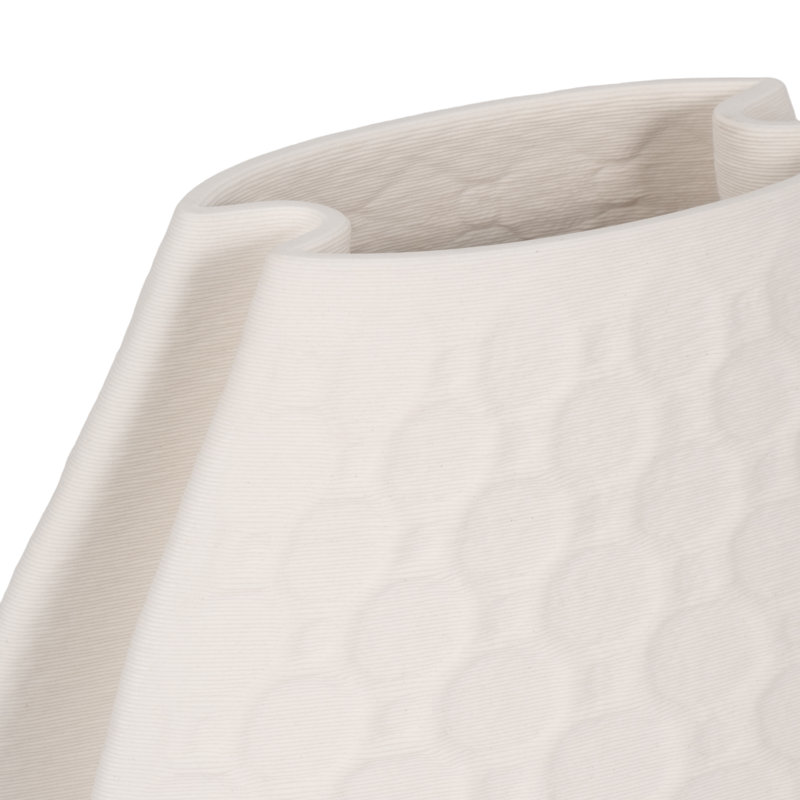Brayden Studio® Elphantine 3D Printed Vase, Ivory/Beige, 11" H x 10" W x 5" D