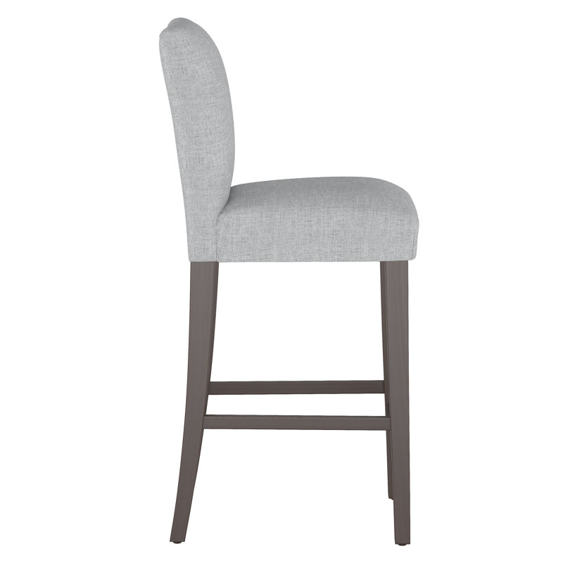 Hadrien Bar & Counter Stool, Black Wood, Bar Stool (31” Seat Height), Zuma Pumice Textured Linen