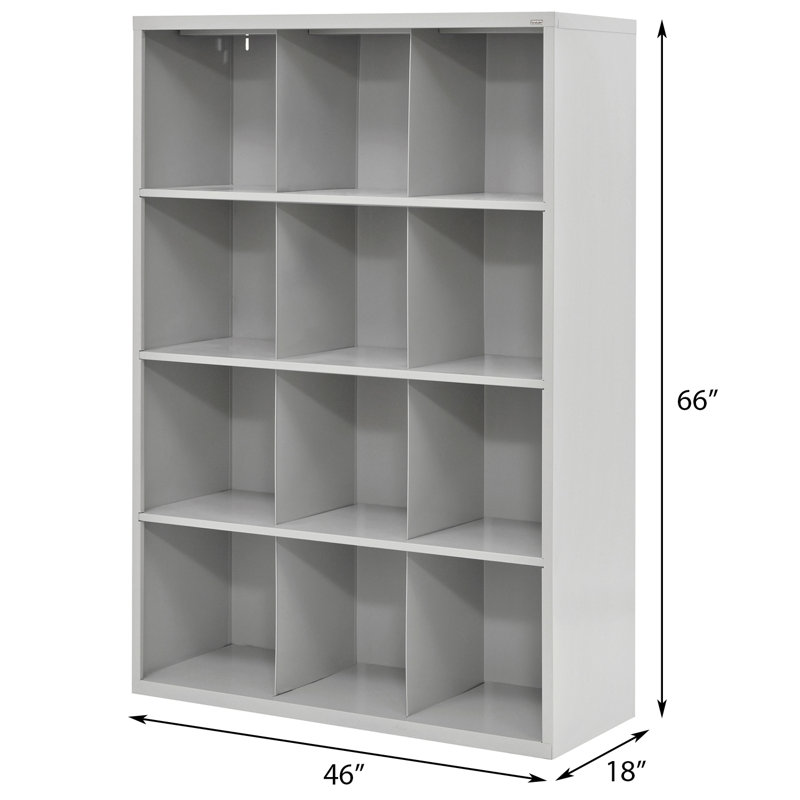 Adjustable Dove Gray Wooden 12-Compartment Storage Organizer