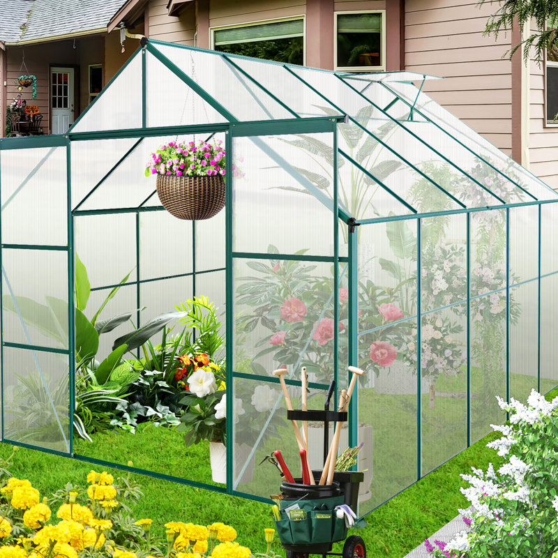 Serre de plain-pied robuste avec amélioration de la ventilation - Améliore la circulation de l'air, idéale pour le jardinage extérieur