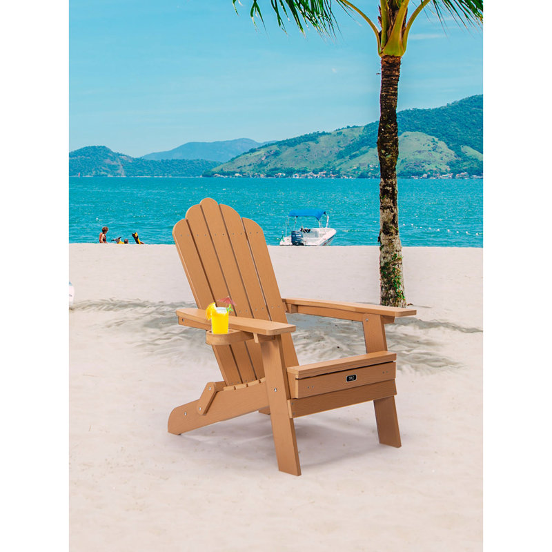 Chaise Adirondack pliante TALE avec repose-pieds escamotable avec porte-gobelet TALE