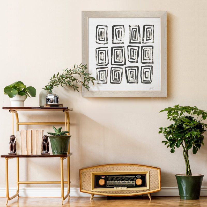 Mixed signaux IV-impression sur toile encadrée, Cadre blanc, H 21 po x l 21 po x P 1 po