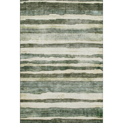 Premium Machine Washable Lyndhurst AMF1191 Stripes Rug