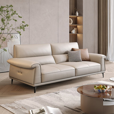 Khaki Genuine Leather Standard Sofa cushion Loveseat
