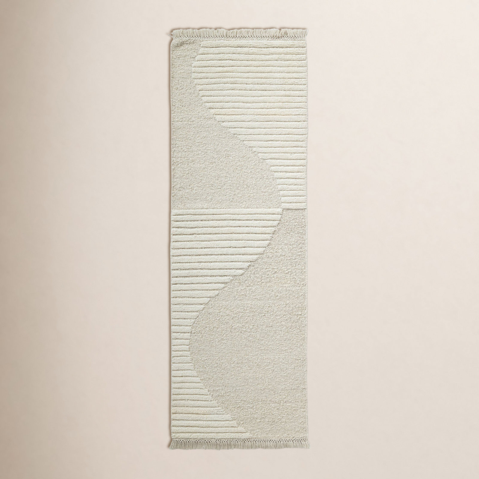 Alar Ivory Hand-Woven Wool Rug, Runner 2'6" x 8'
