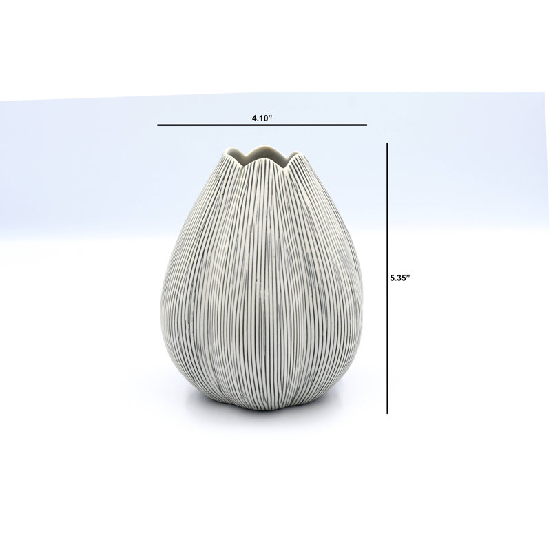 Bassey Handmade Table Vase, Gray, 5.4" H x 4.1" W x 4.1" D