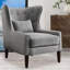 Fauteuil club capitonné à accoudoirs à oreilles en polyester avec coussins de dossier pour le salon, taille standard-1054742471