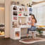 Armoire moderne avec coiffeuse et rangement solide-739342961