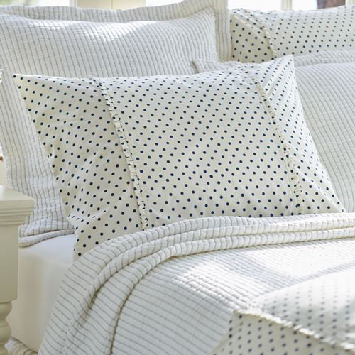 Polka Dot 100% Cotton Sham, Standard, Navy