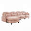 Canapé modulaire en chenille 4 places avec 2 coussins et repose-pieds-2117740140