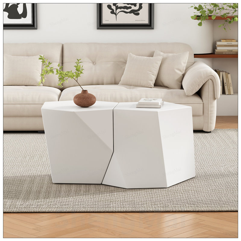 Ensemble de tables basses Modern, Blanc
