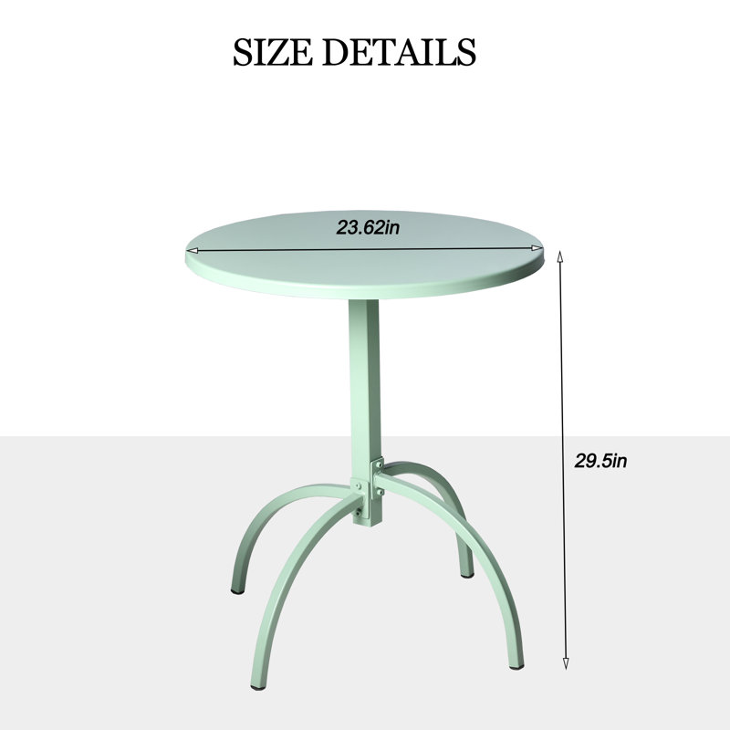 Shloak Round Metal Outdoor , 23.62'' in. W 23.62'' in. D, Green