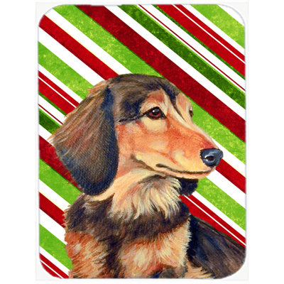 Planche à découper de noël en verre trempé east urban home teckel canne