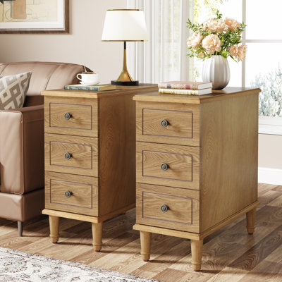 Soichi Solid Wood 3 - Drawer End Table Set
