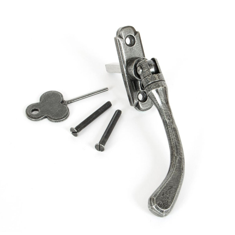 Locking Peardrop Espag Door Accessory, Pewter 