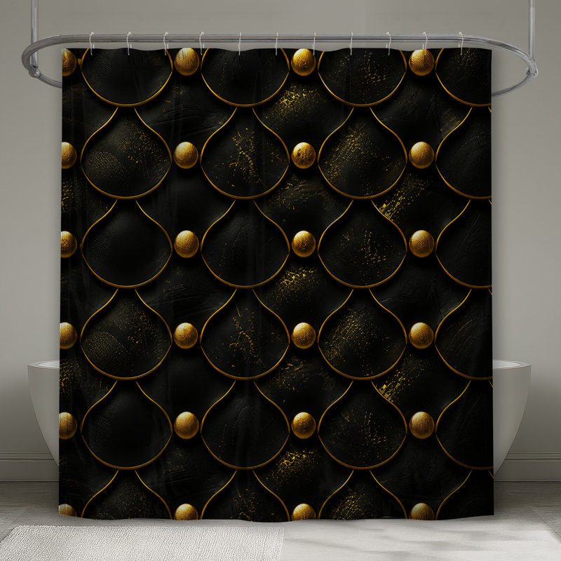 Rideaux de douche noirs et noirs, L 70 po x H 93 po