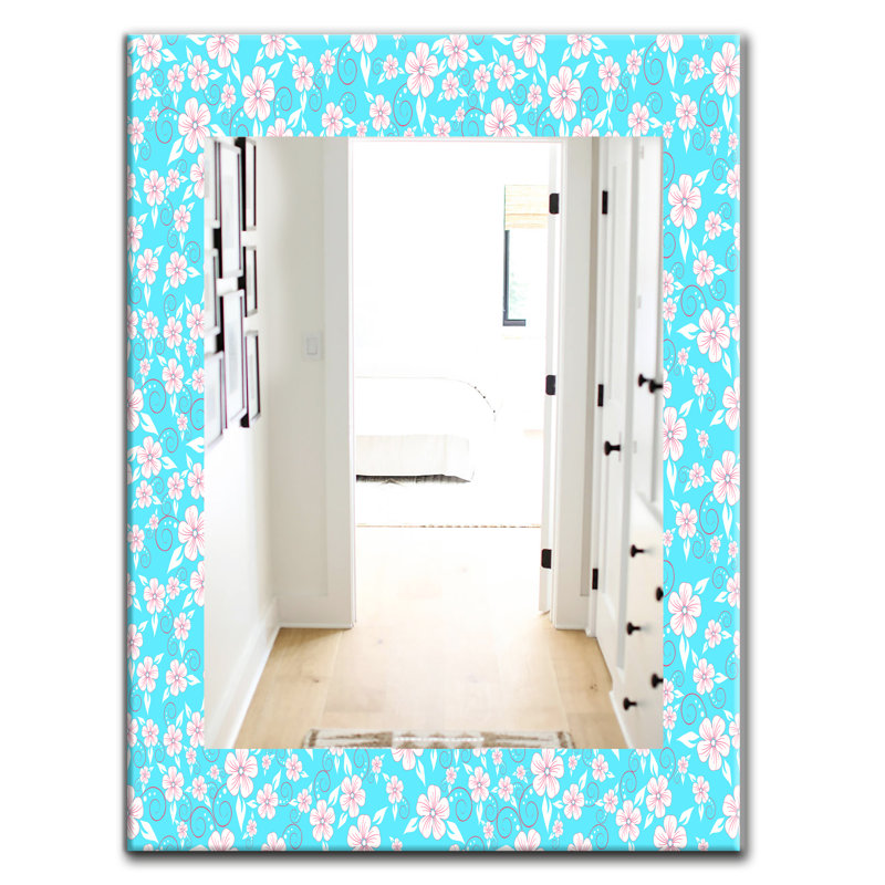 Miroir de salle de bain/meuble-lavabo moderne fleur, H 24 po x l 32 po