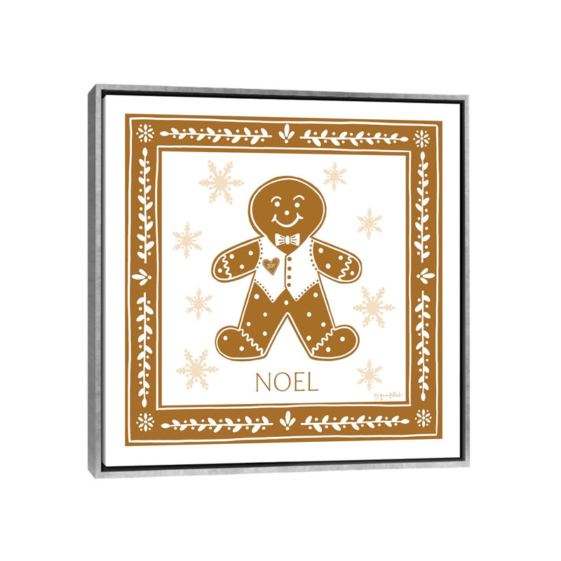 «Gingerbread Man», reproduction d'art sur toile encadrée, H 26 po x l 26 po, Argent argent