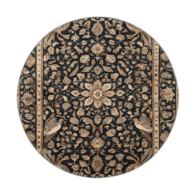 Tapis d'intérieur et d'extérieur noir Persian