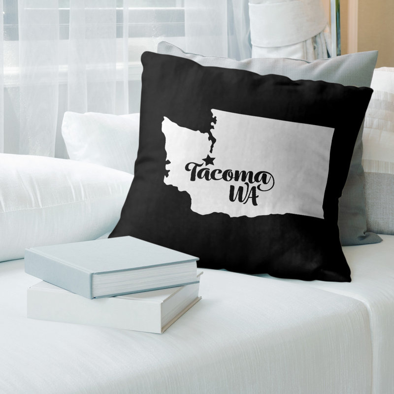 Housse de coussin, Tacoma, 26 po x 26 po, Noir