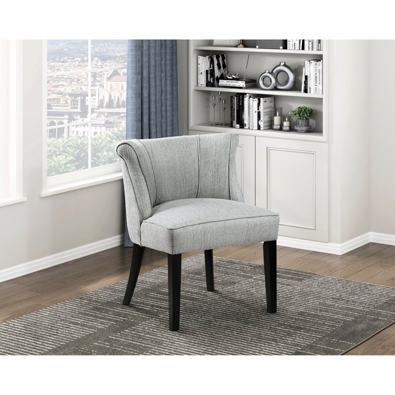 Chaise contemporaine grise avec dossier courbé et siège en contreplaqué pour les espaces de vie, Gris