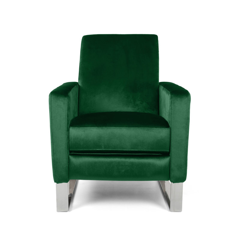 Fauteuil inclinable manuel Cesilie, Velours, Émeraude