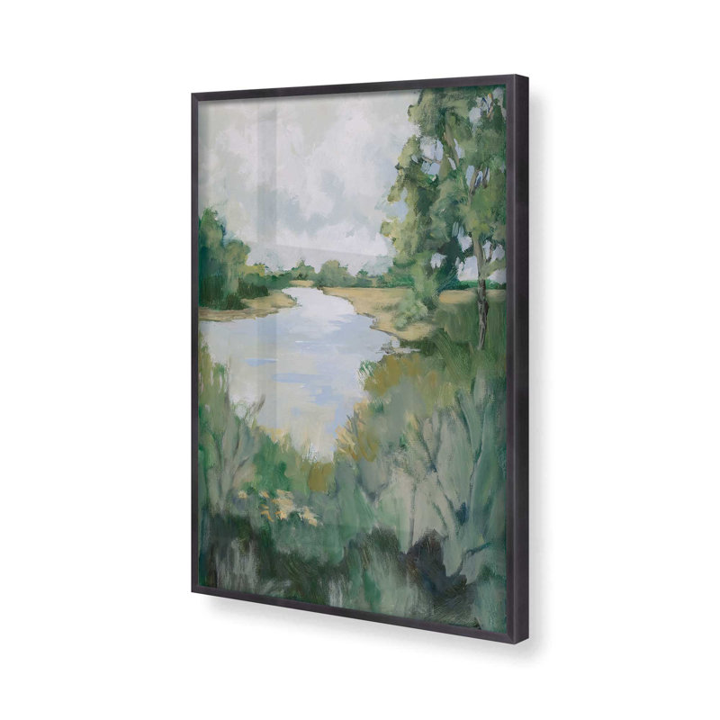Peaceful Riverside View I Print, H 15,25 po x l 12,25 po, Cadre en zinc patiné