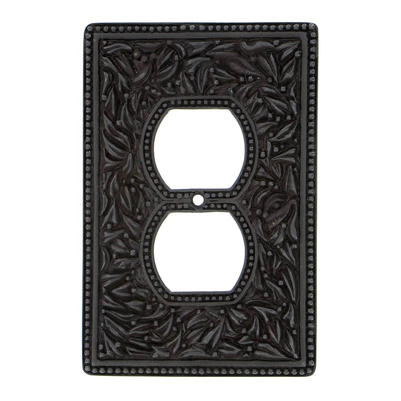San Michele 1-Gang Duplex Outlet Wall Plate, Oil-Rubbed Bronze