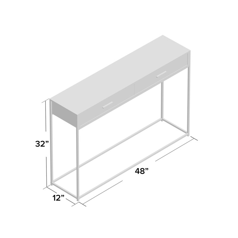 Ikeda 48'' Console Table, Dark Grey