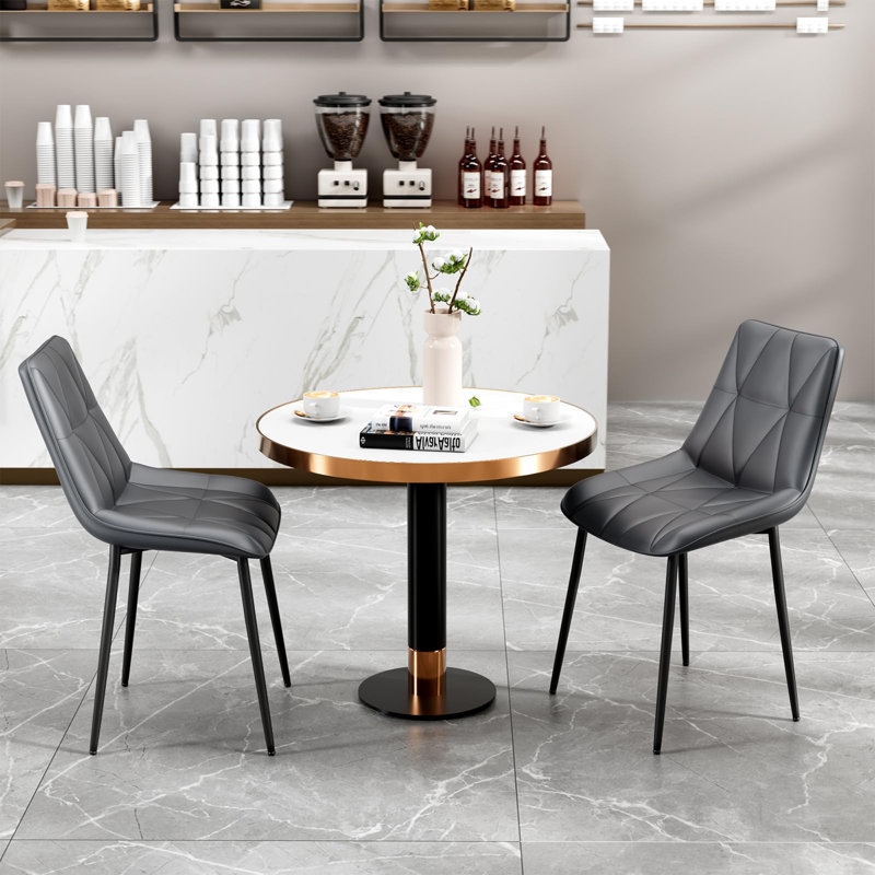 Dining Room Chairs, Set Of 2, Up To 200 Kg, Pu Upholstered Chairs, Metal Legs, Stable, Comfortable, Easy Assembly, Kitchen Chairs