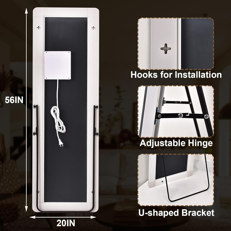 LED Full Length Mirror - 56" X 20" Floor Standing Mirror
