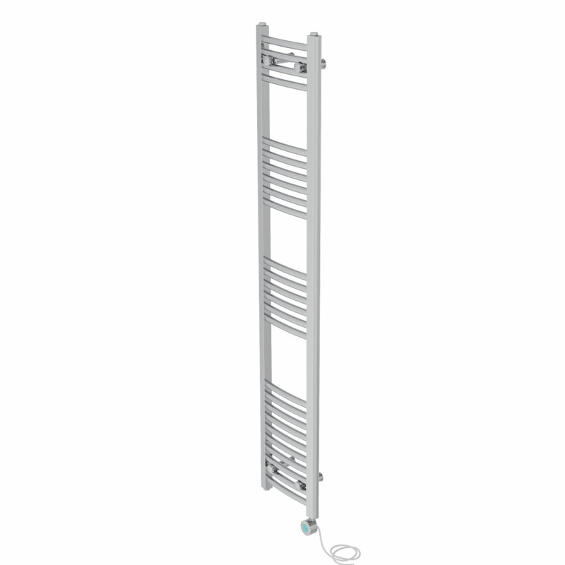 Kacey Curved Towel Rail Heated Towel Rails, 160" H x 30" W x 3.4" D, Chrome