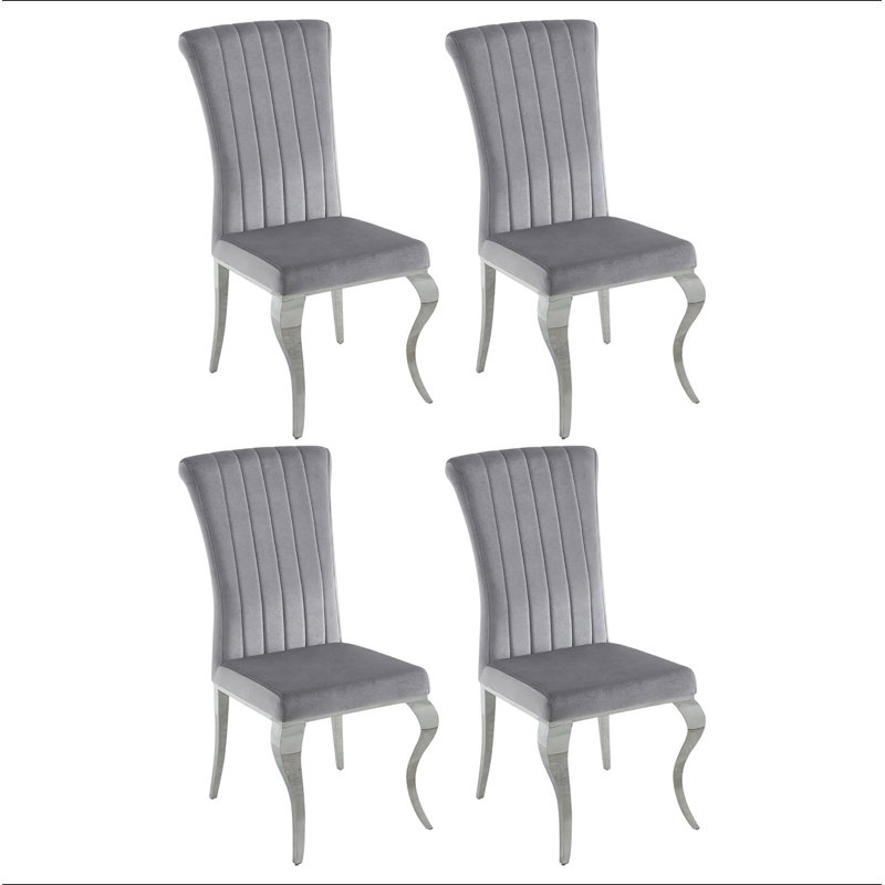 Chaises d'appoint noires rembourrées (ensemble de 4), Noir