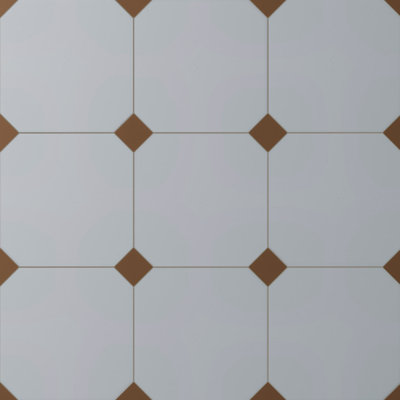 Humour octogonal vaudois avec taco 7-7 / 8 po X 7-7 / 8 po Carreau de porcelaine pour plancher et mur