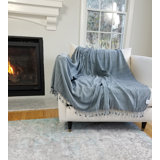 XL Organic Cotton Stonewashed Throw Blanket, Lightweight, for Bed or Couch, 92" x 68"