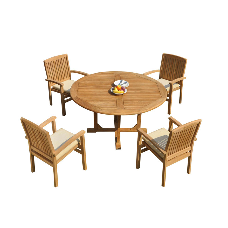 Ensemble repas 6 pièces teck Masuda, H 31 po x l 60 po x L 60 po, 4